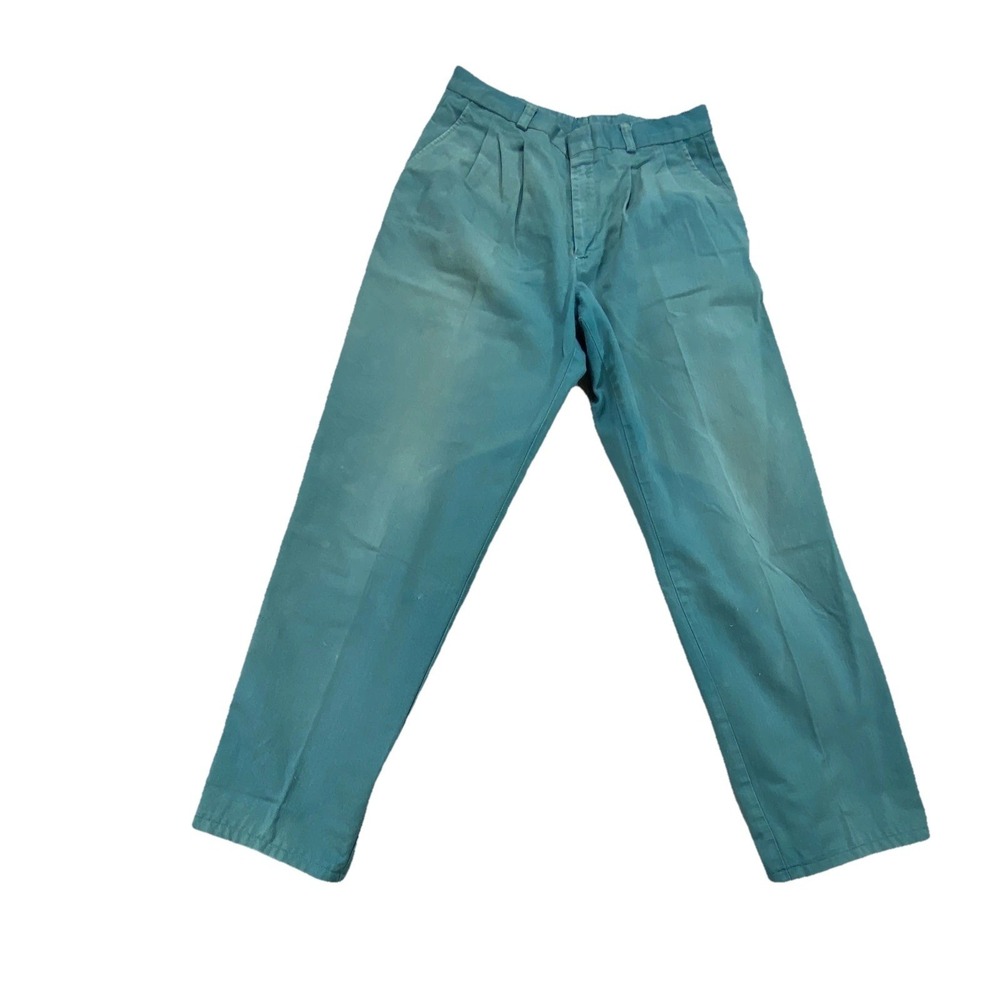 Vintage JB‎ Britches Dress Pants Womens 29-M Teal Slash Pockets Pleated Front